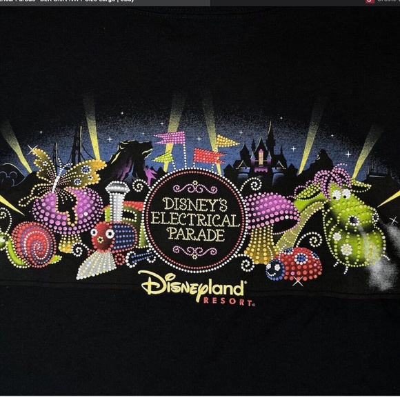 Vtg HTF Disneyland "Disney's Electrical Parade" BLK Shirt NWT Size Large